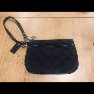 Coach - Black Signature Wristlet